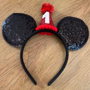 1st Birthday Mickey Mouse ears headband